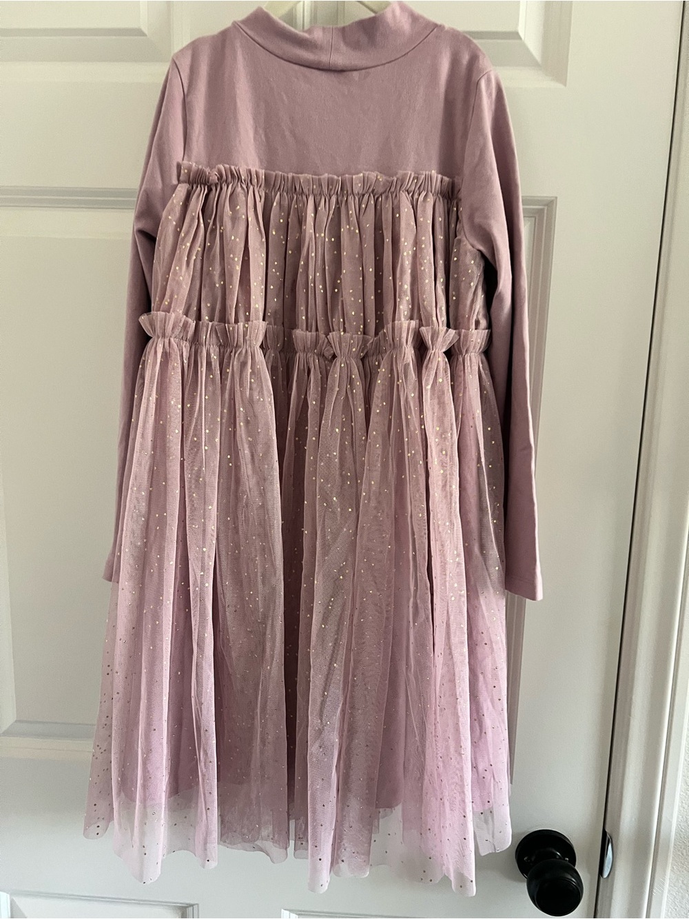 Girls' Dusty Pink Glitter Tulle Dress